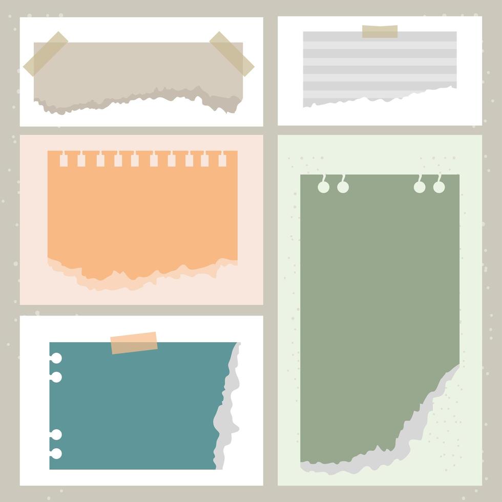 set different torn paper vector