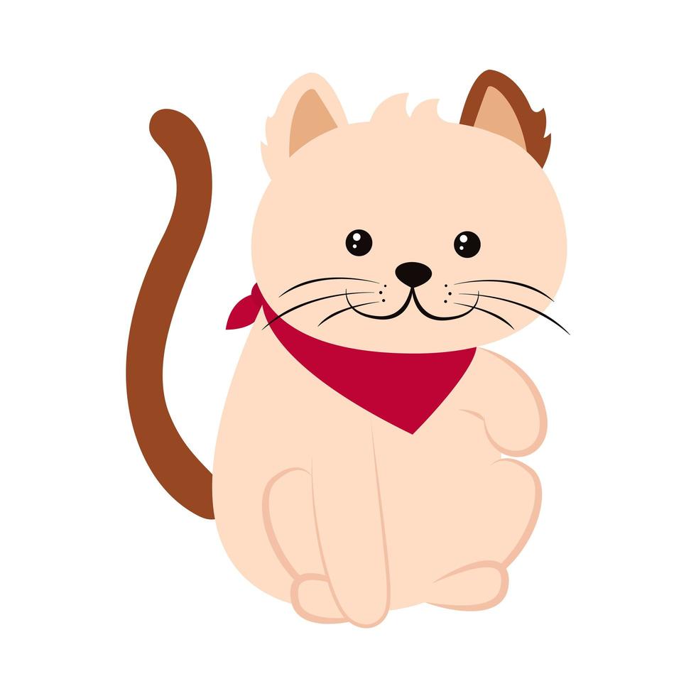 little cute cat vector