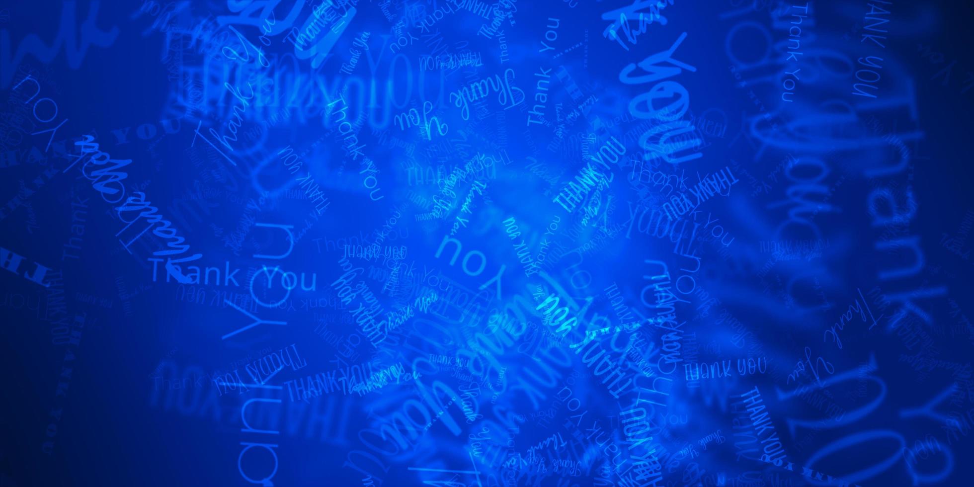 Beautiful Thank You Word Cloud abstract creative background concept on dark blue background. 3D rendering. 3D illustration art for web or presentation decoration. photo