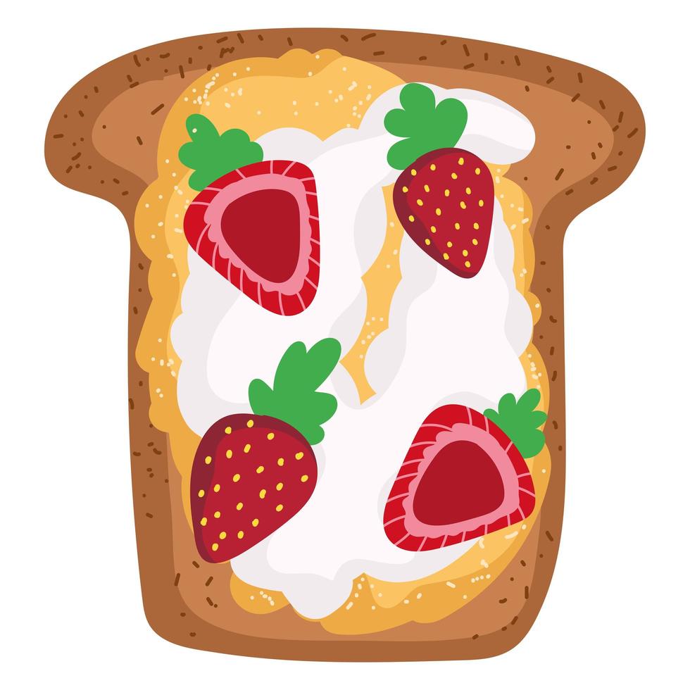 bread and fruits vector