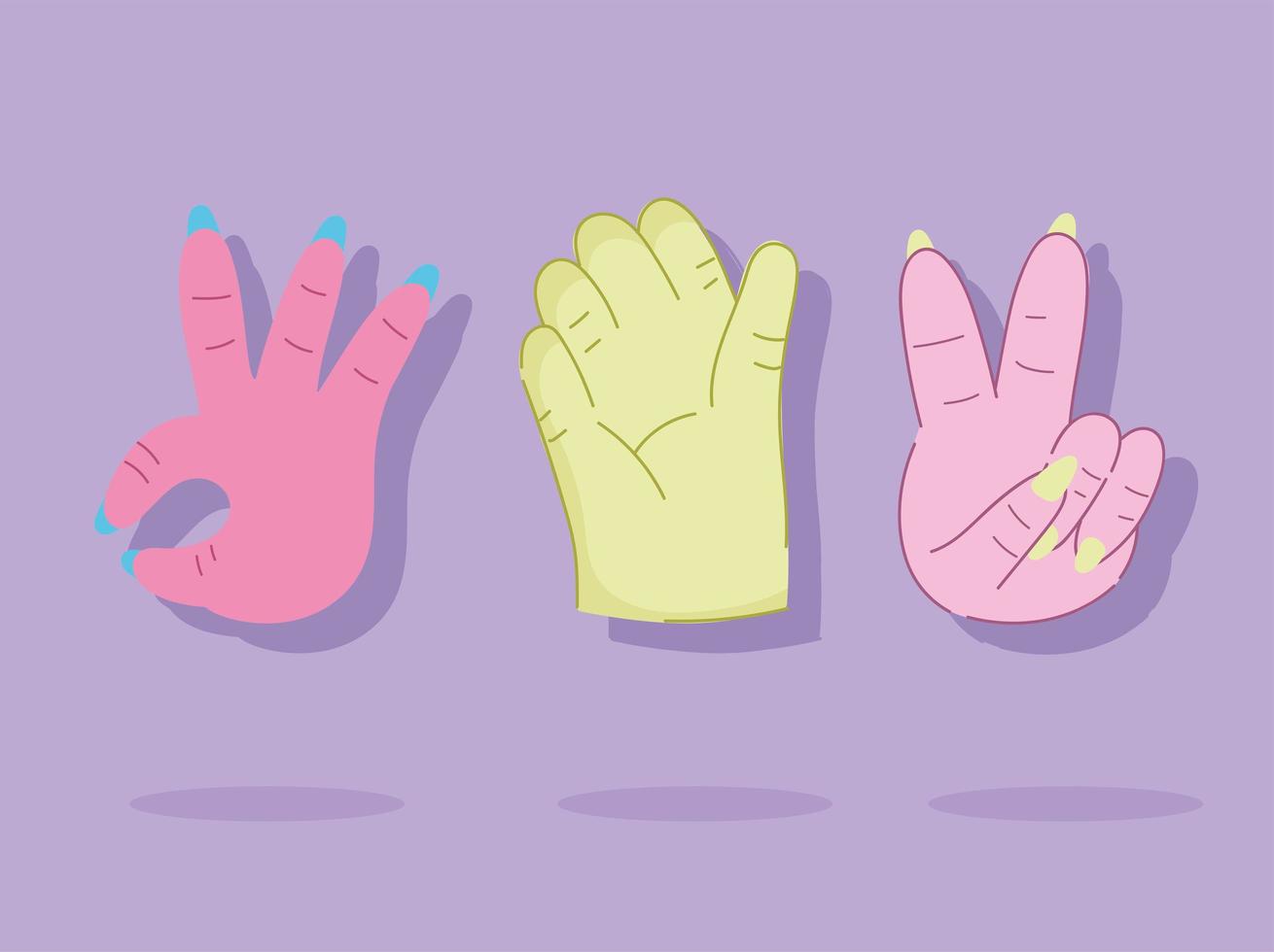 hands different gesture vector