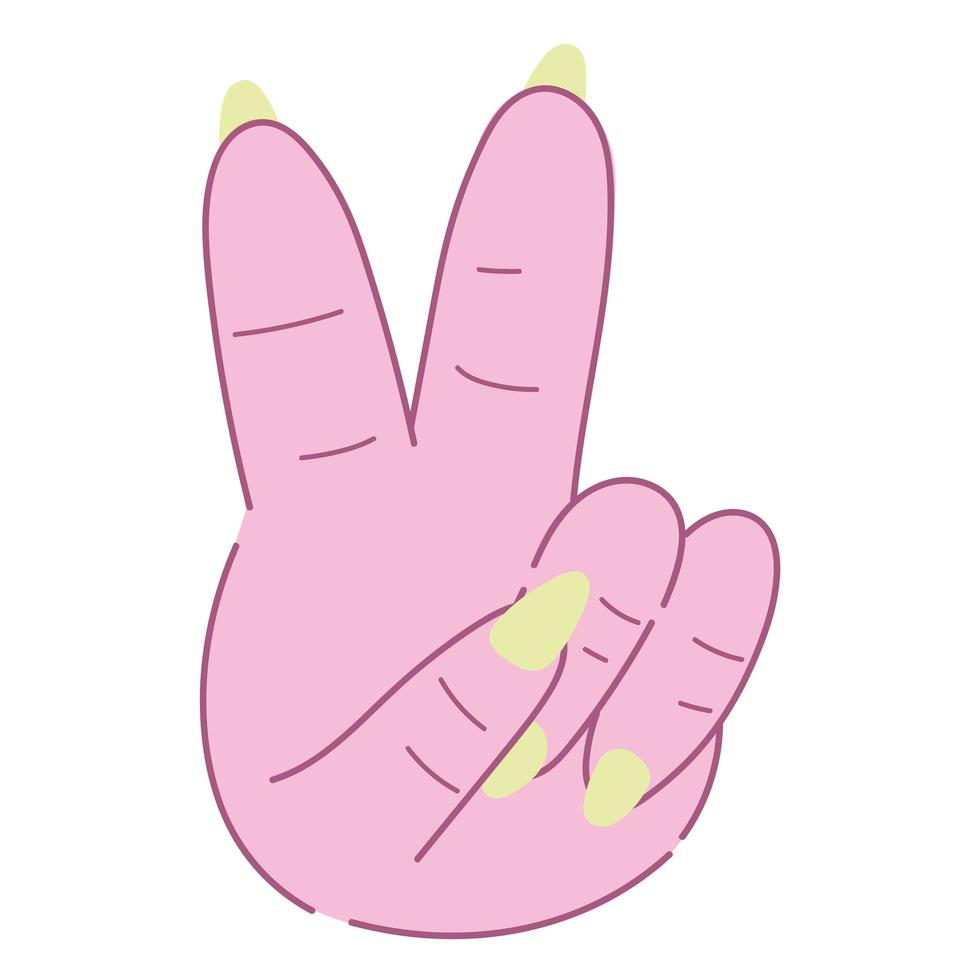 hand peace gesture vector