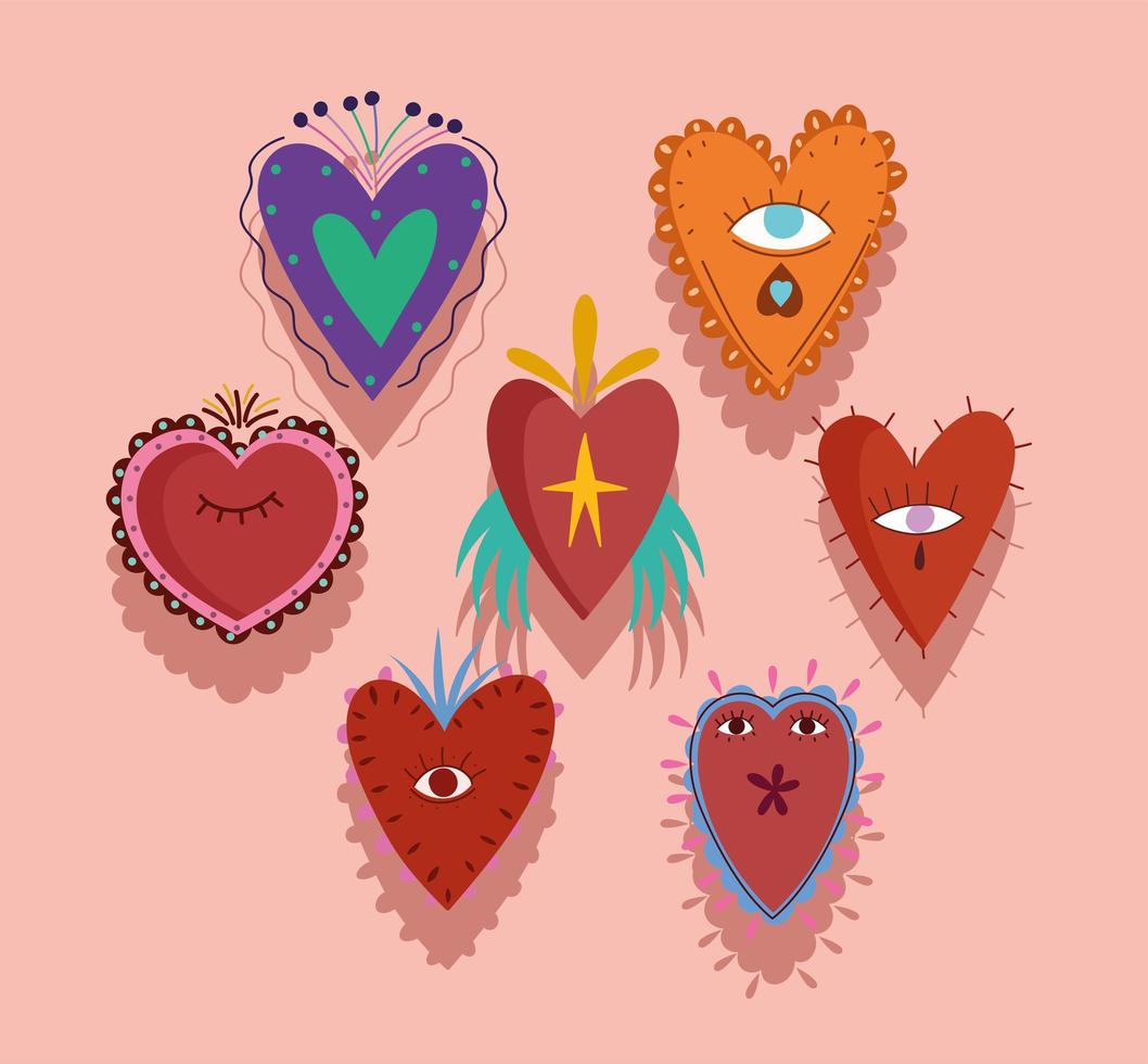 hearts cute cartoon vector