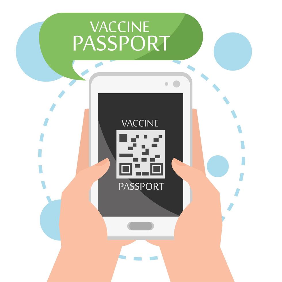 health passport and smartphone vector