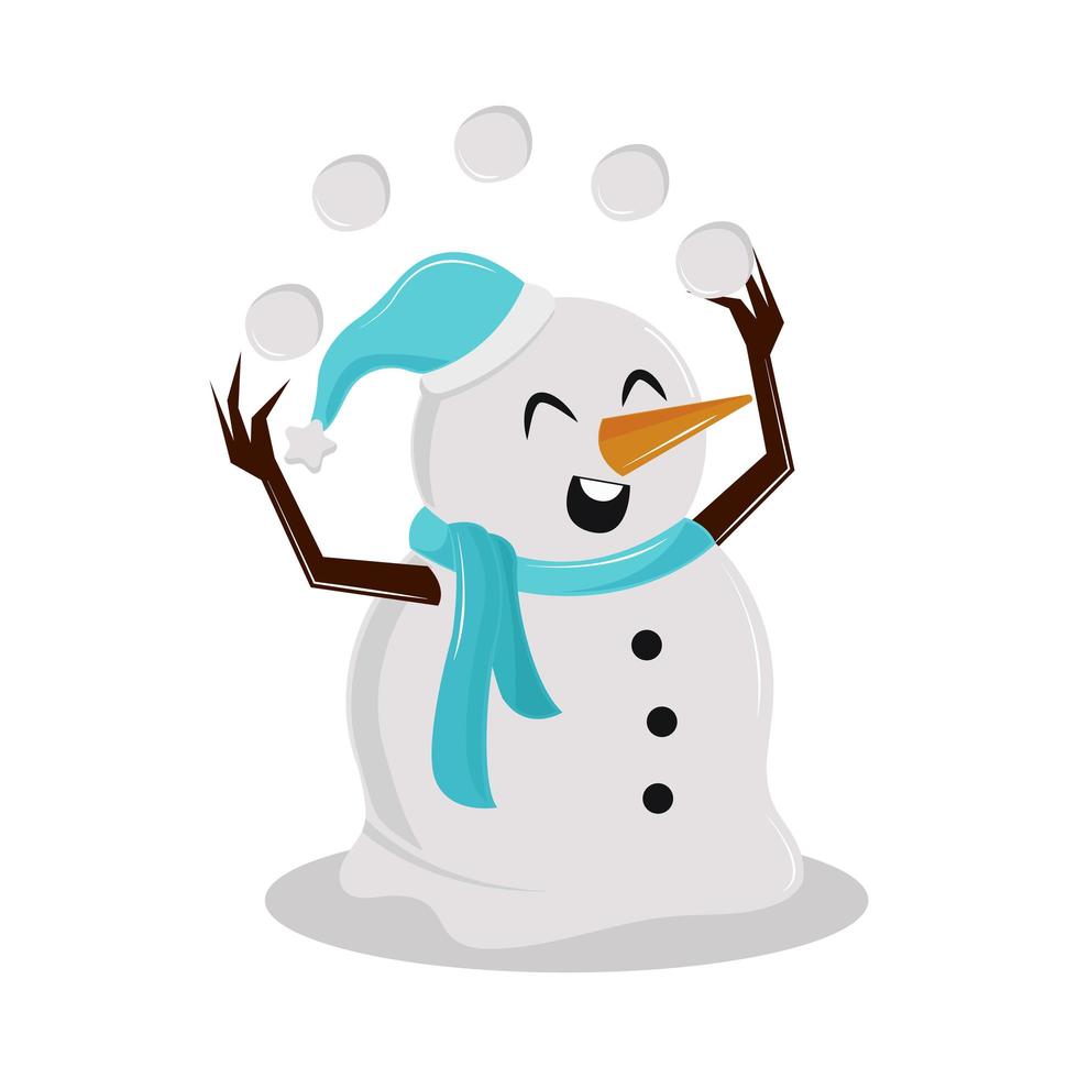 snowman with snowballs vector