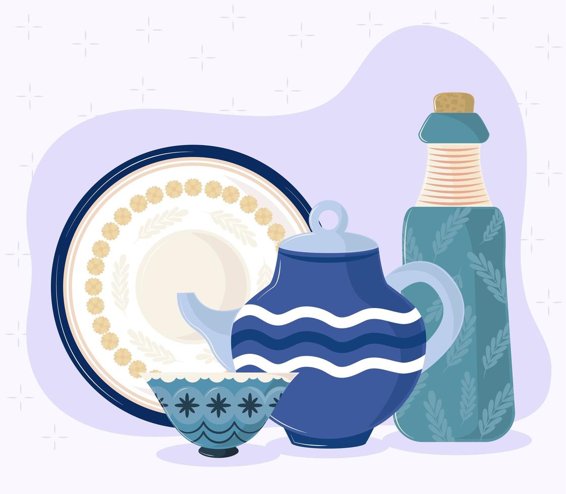 icons decorative kitchenware vector