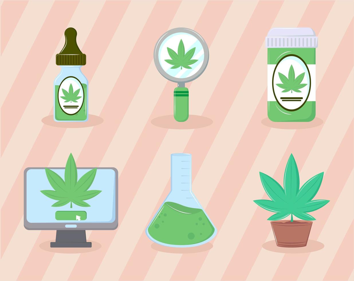 icons medical cannabis vector