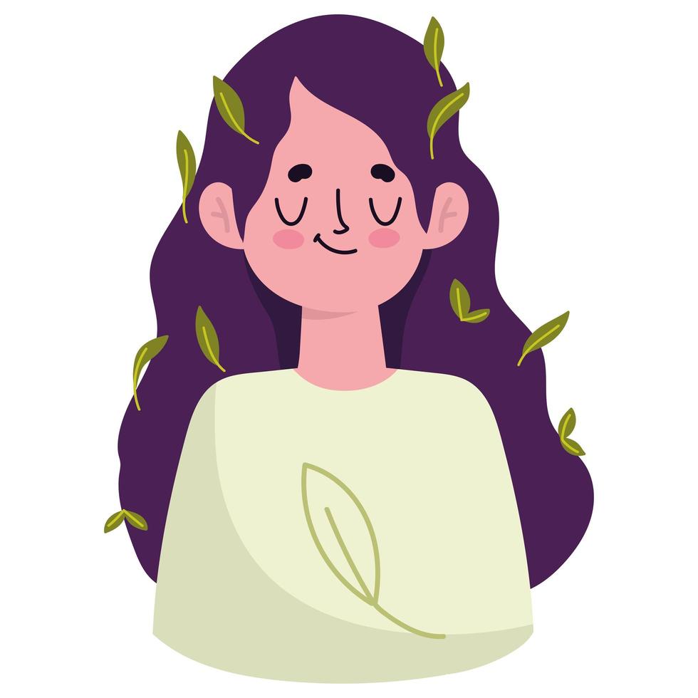 girl and ecology conscience vector