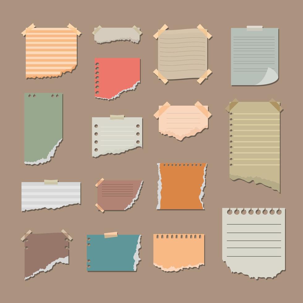 set of torn papers vector