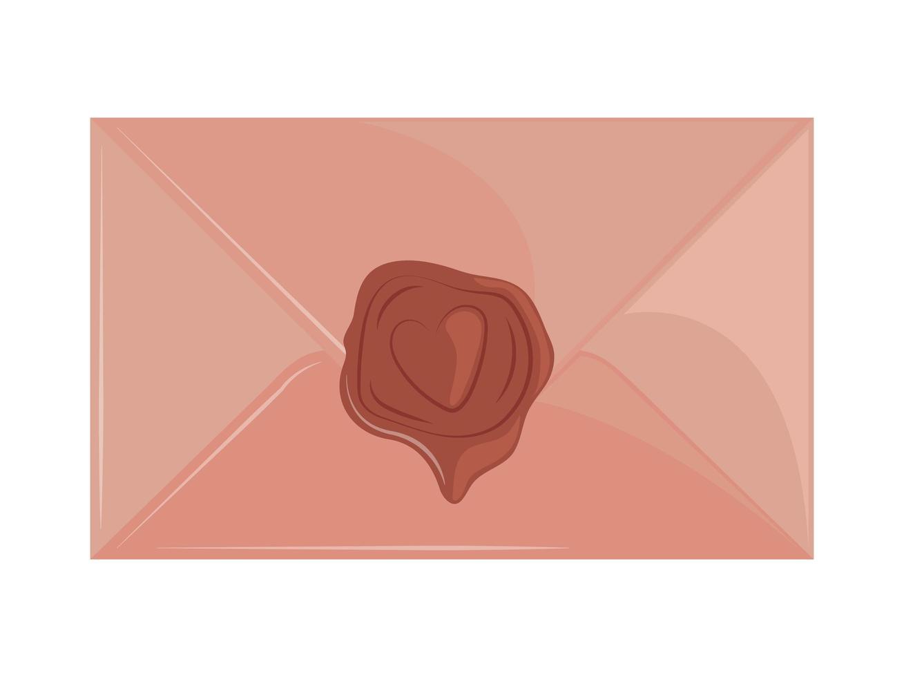 postal mail with wax seal vector