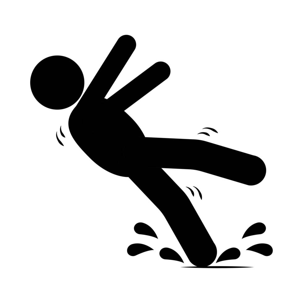 wet floor fall hazard vector