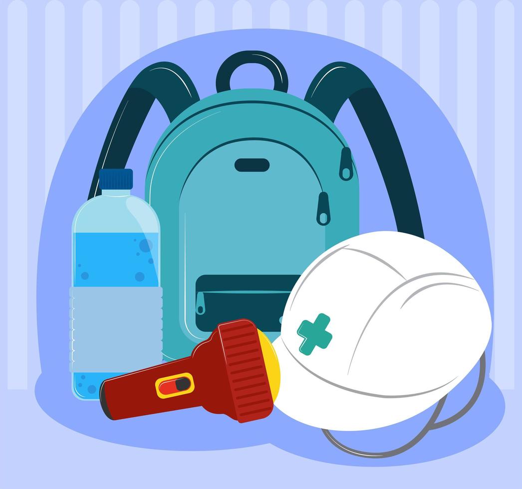 disaster kit survival vector