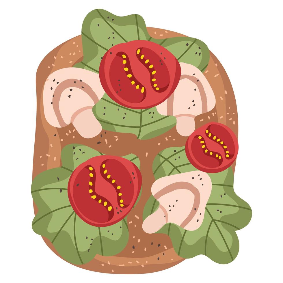 bread and vegetables vector