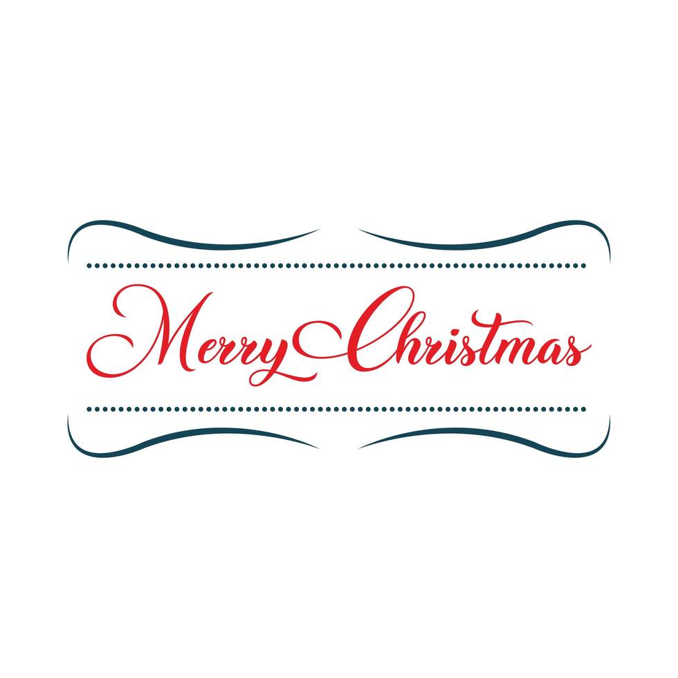 merry christmas lettering vector