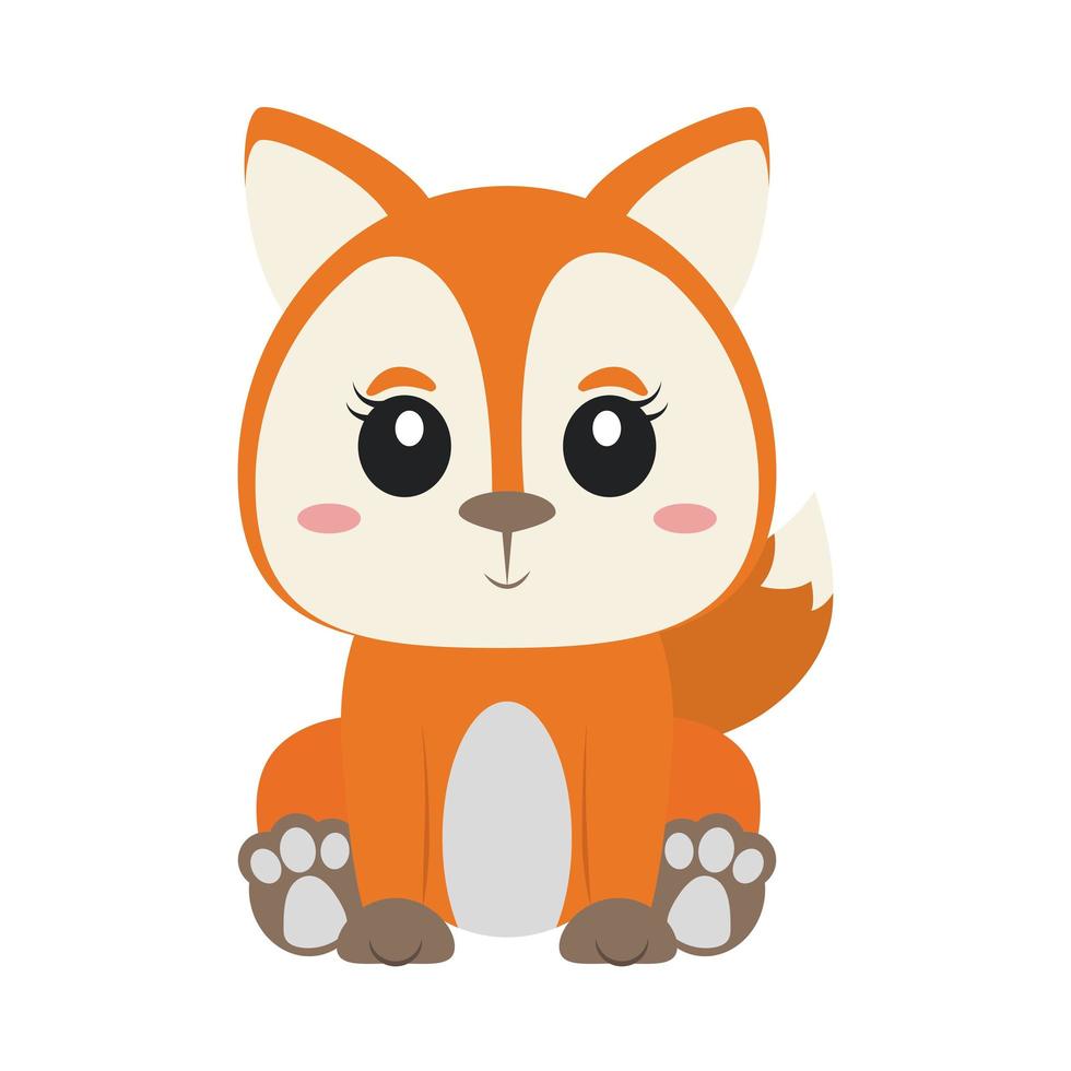 cute fox cartoon vector