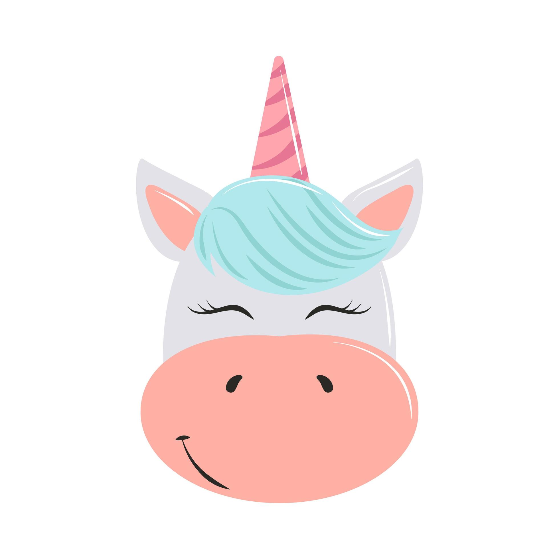 cute unicorn face 6101456 Vector Art at Vecteezy