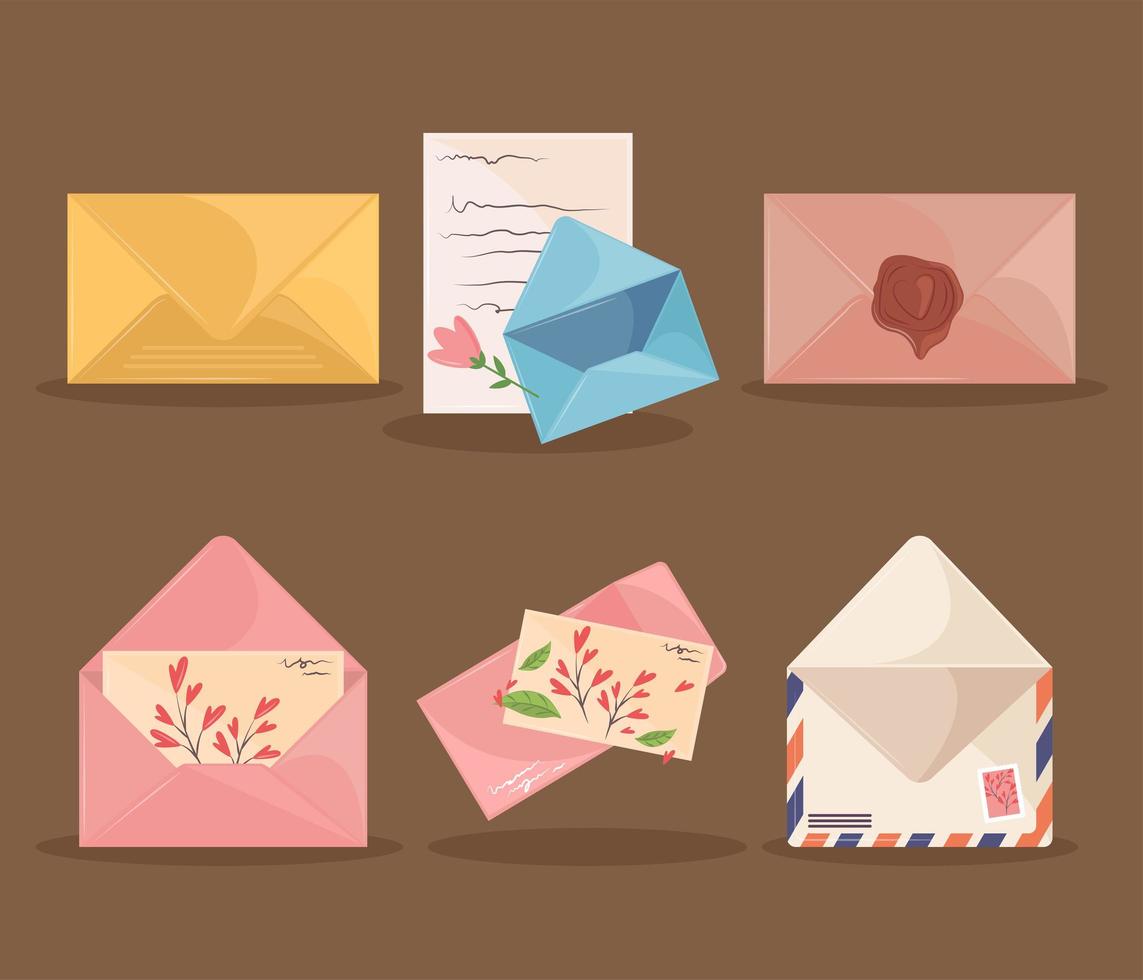 iconos correo postal vector