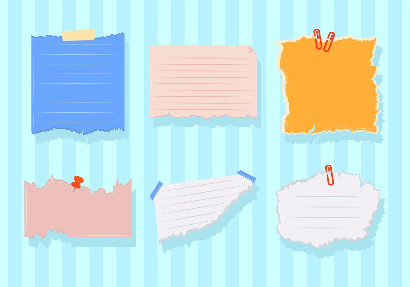 set torn papers vector