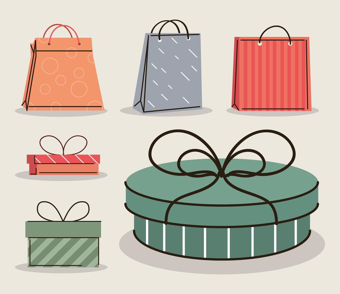 icons gift boxes vector
