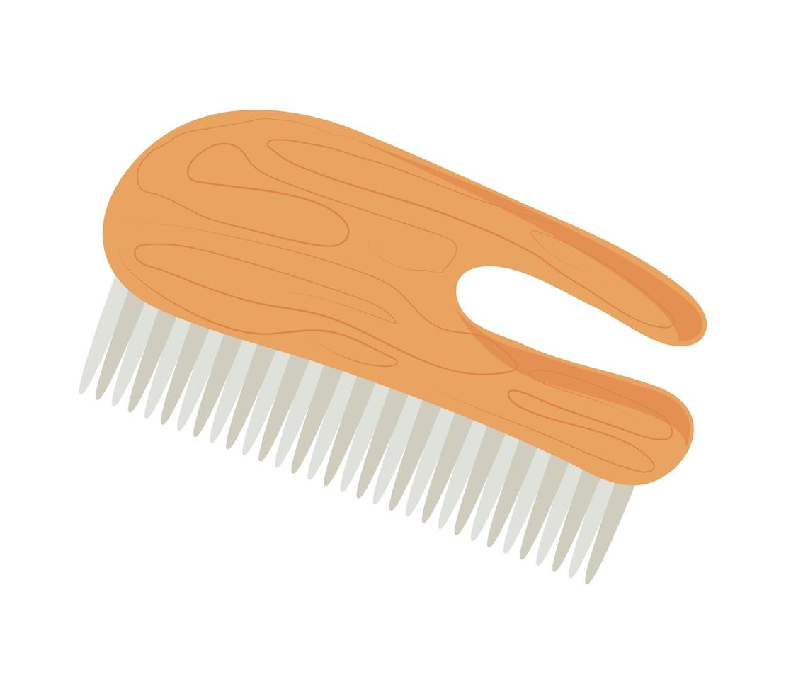 wooden cleaning brush vector