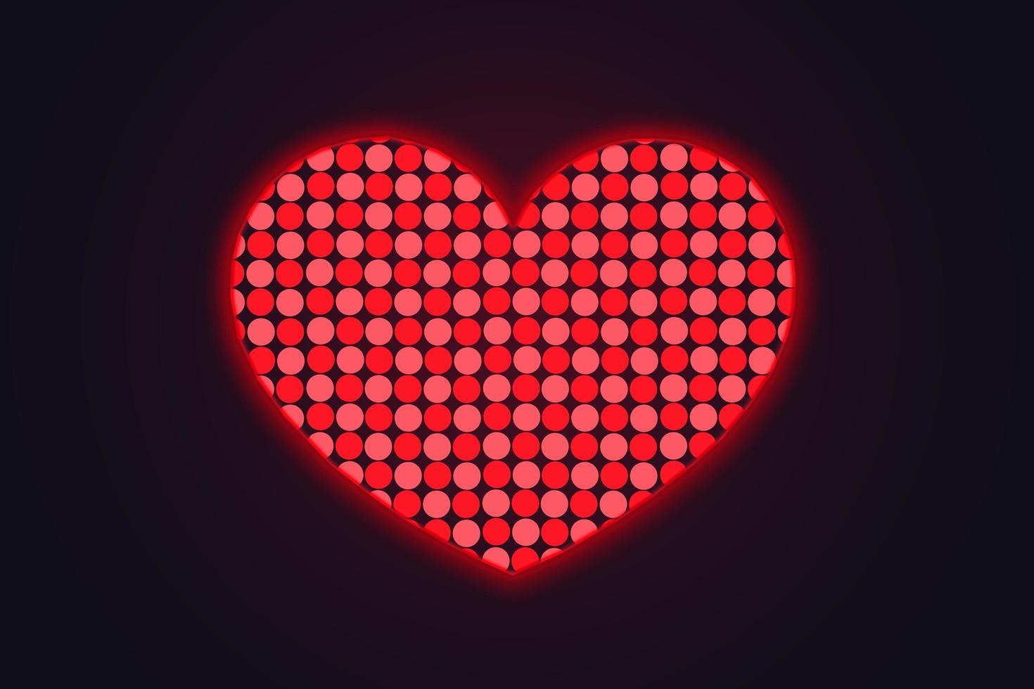 Heart with polka dot neon banner. photo
