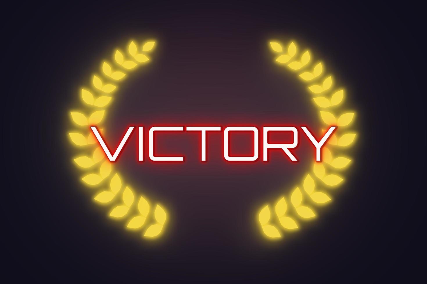 Victory neon banner. photo