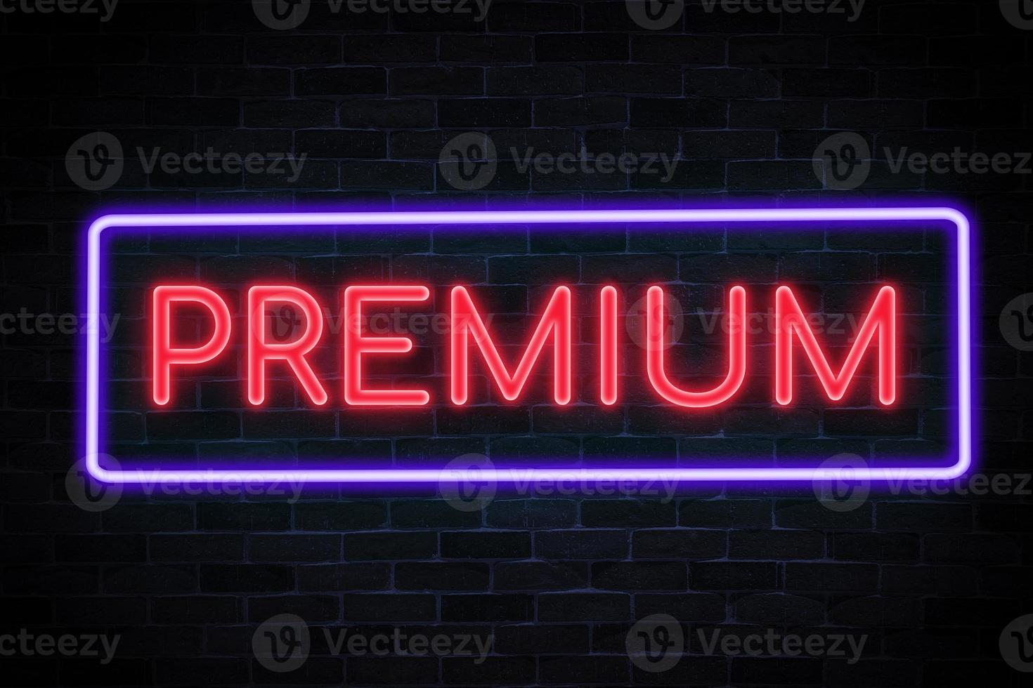 Premium neon banner. photo