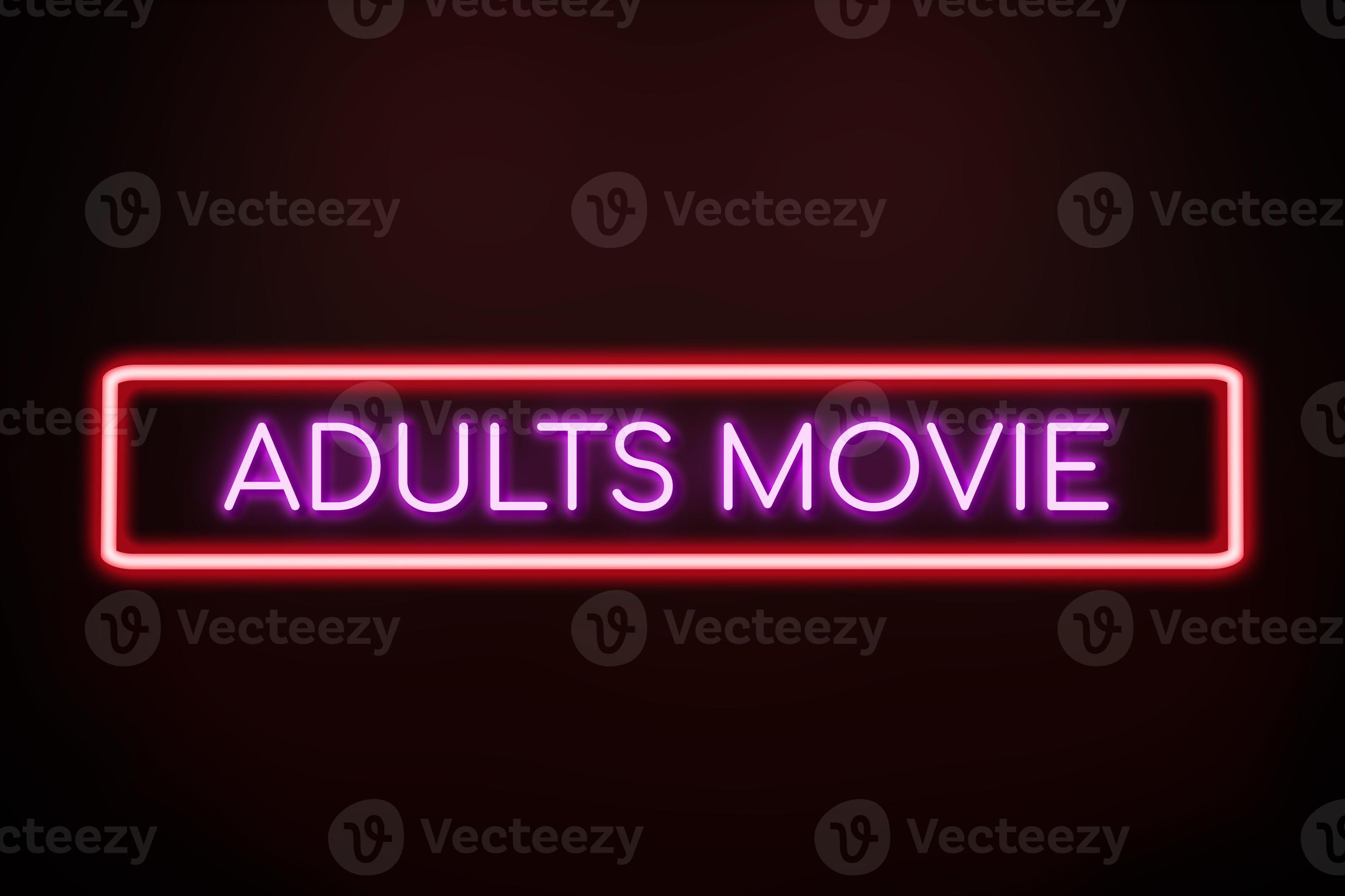 Adults Movie neon banner. 6101643 Stock Photo at Vecteezy