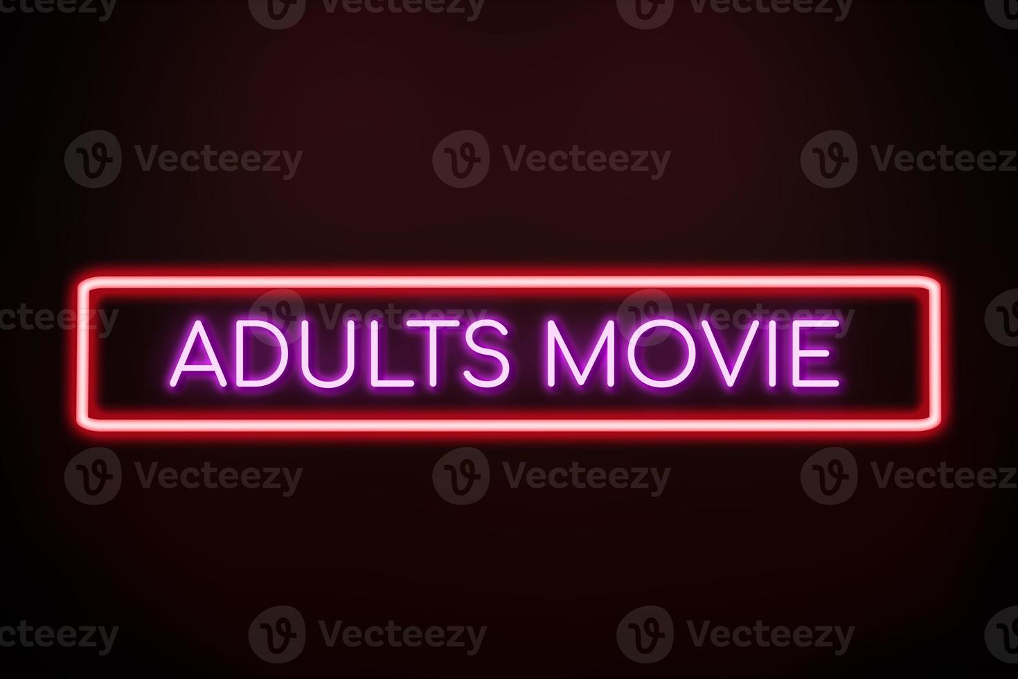 Adults Movie neon banner. photo