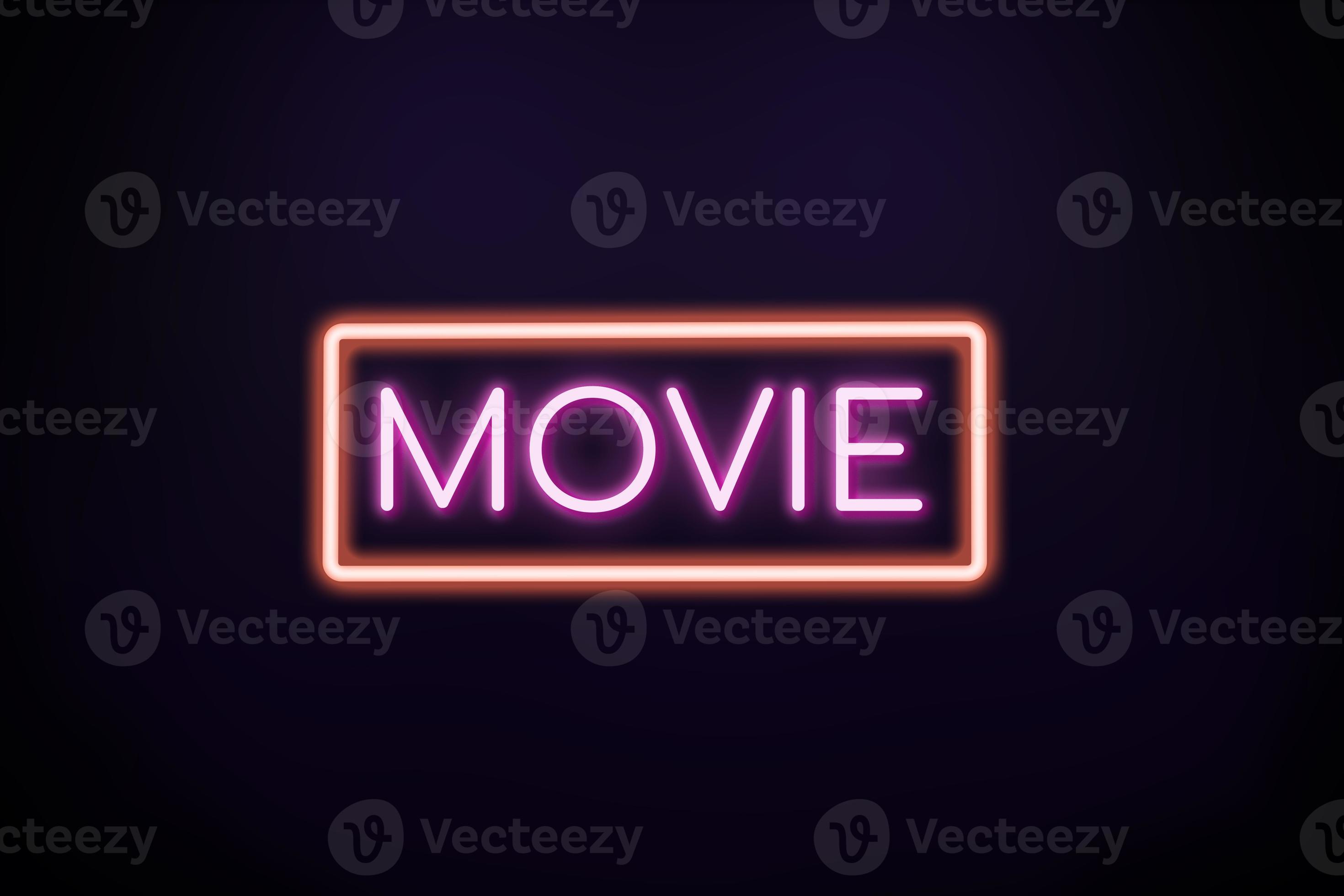 Movie neon banner. 6101646 Stock Photo at Vecteezy