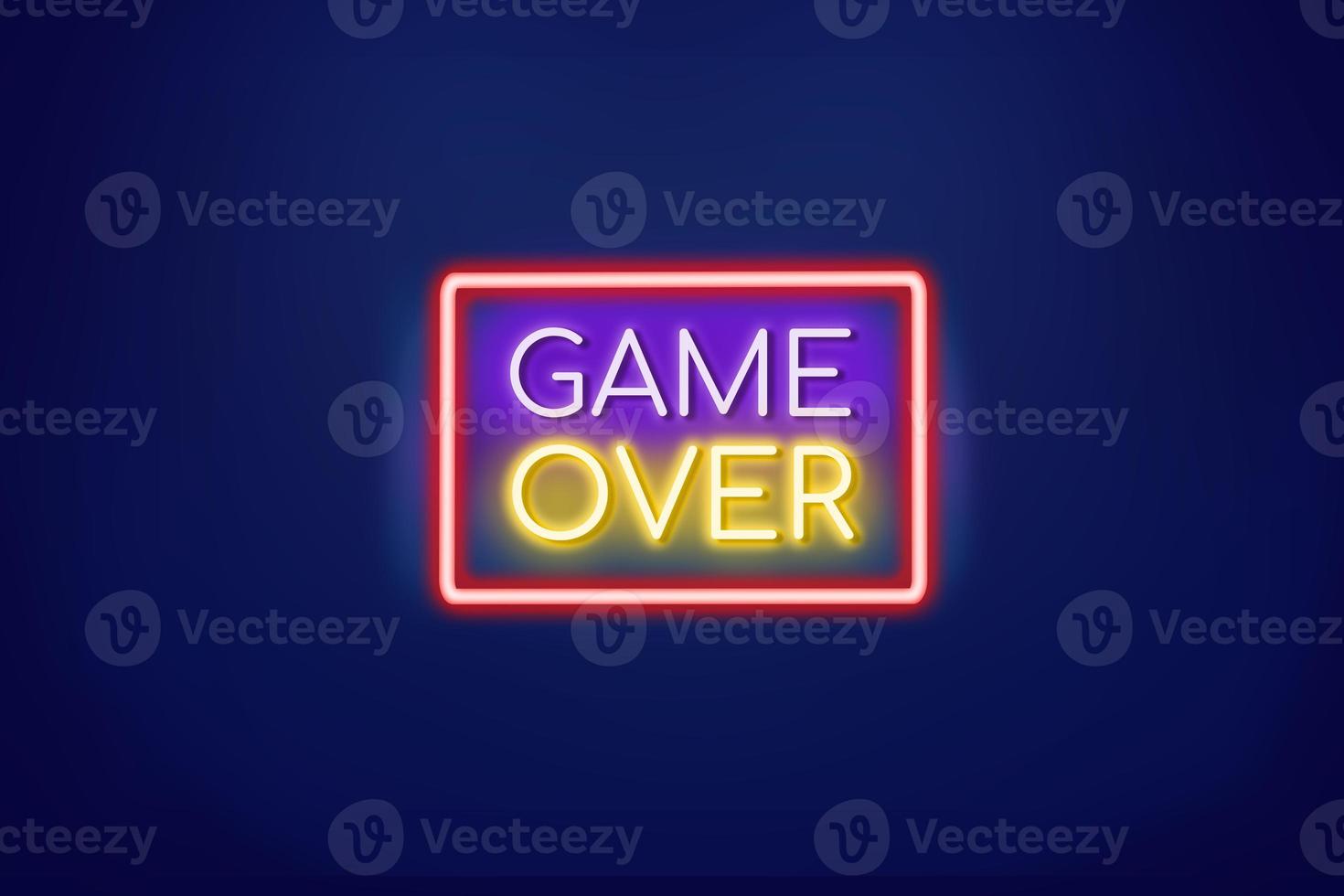 Game Over neon banner. photo