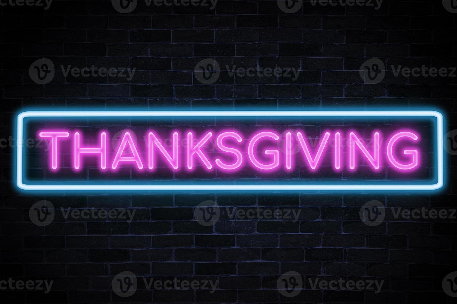 Thanksgiving neon banner. photo