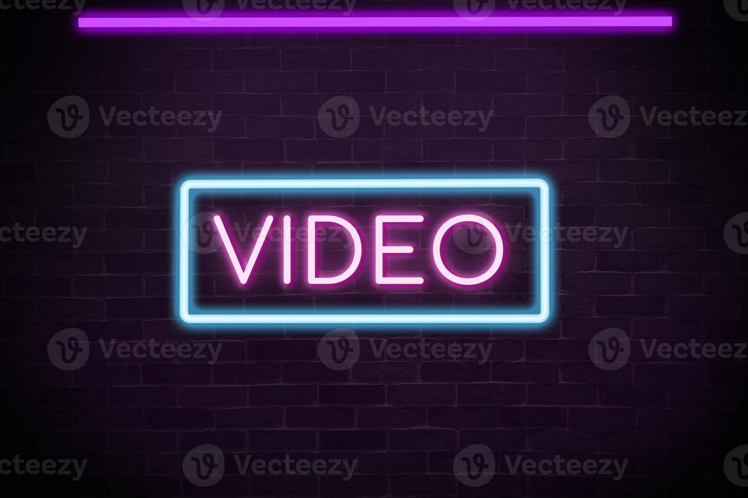 Video neon banner. photo