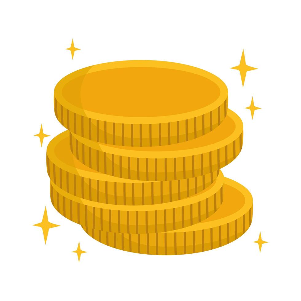 apilar monedas de oro vector