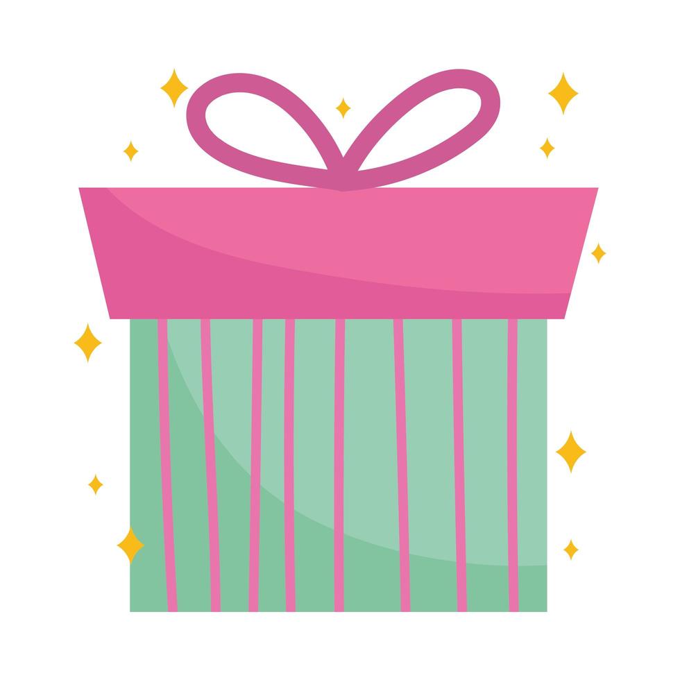 striped gift box vector