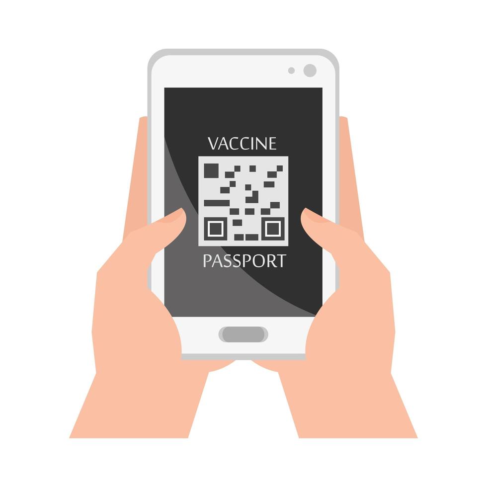 mobile vaccine passport vector