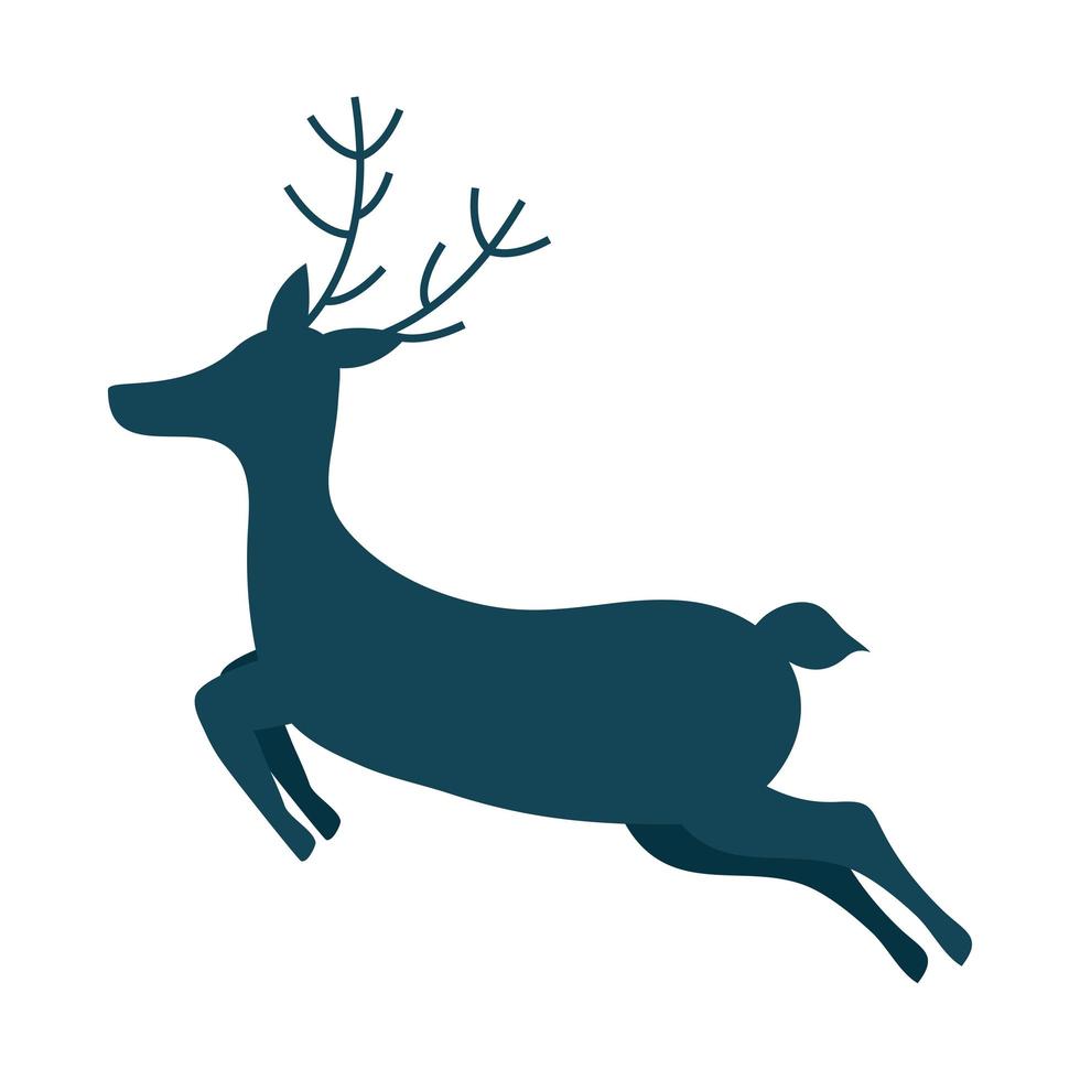 silhouette jumping deer vector