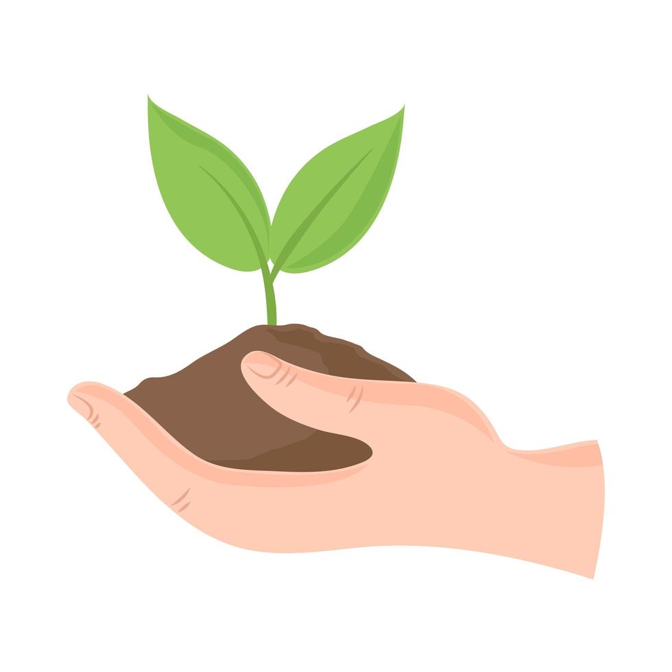 hand with sprout vector