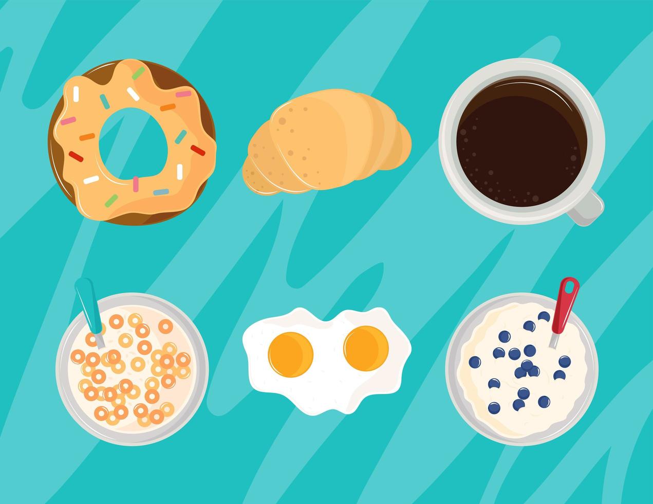 set of breakfast vector