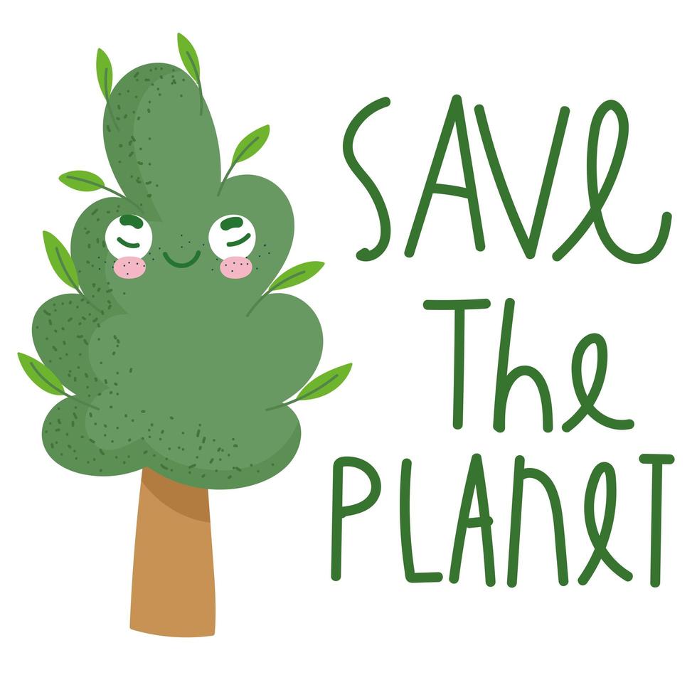 save the planet tree vector