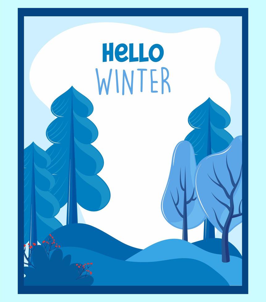 hello winter poster vector