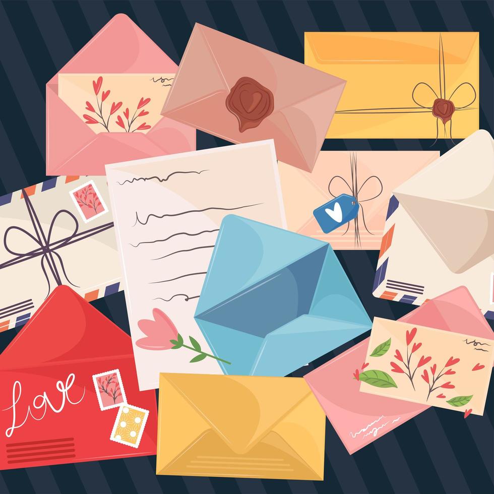 mail and postage stamps vector