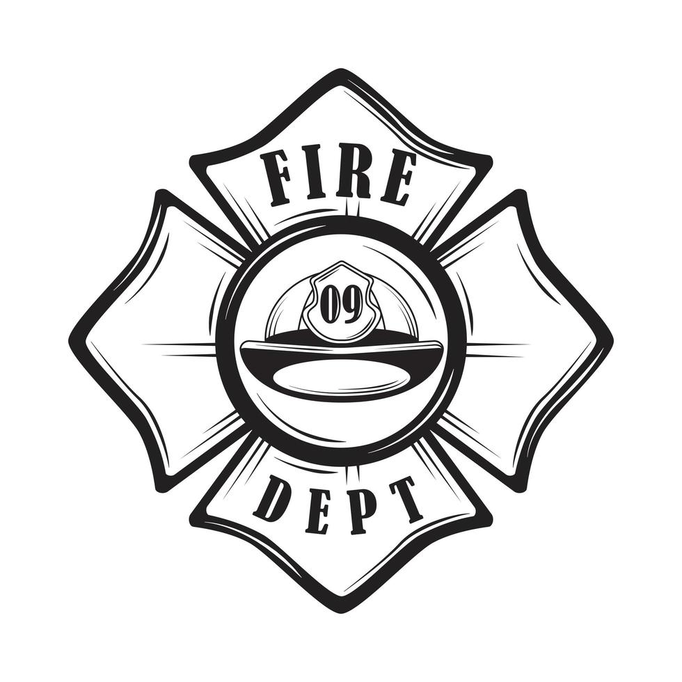 emblema del departamento de bomberos vector