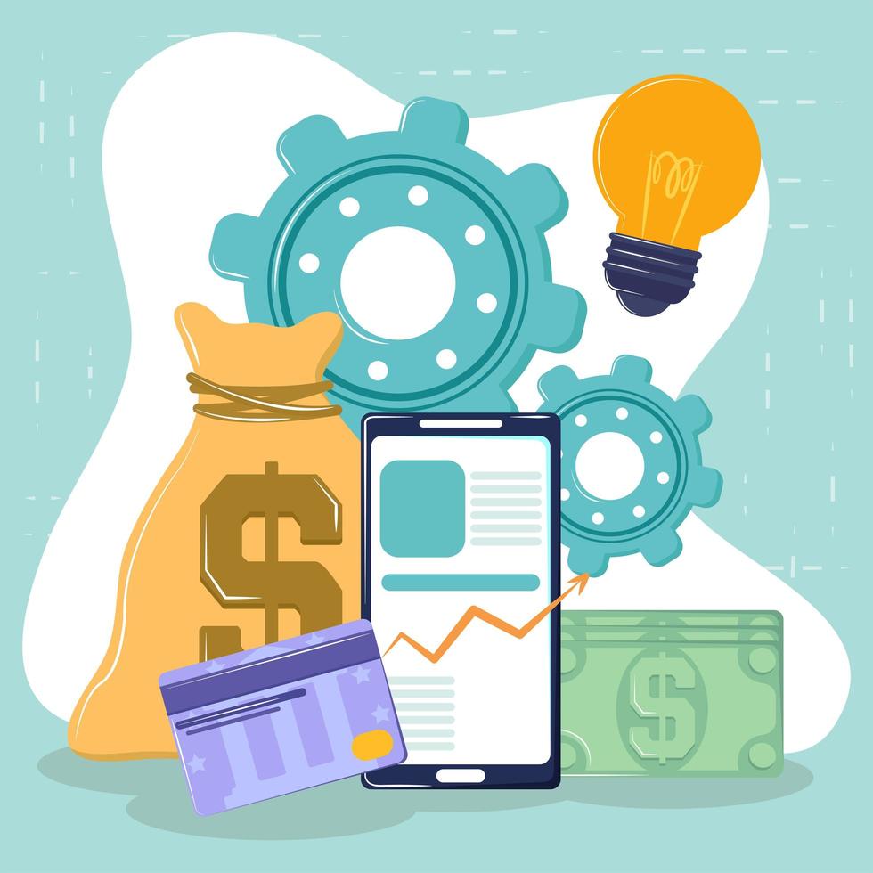 online financing and money vector