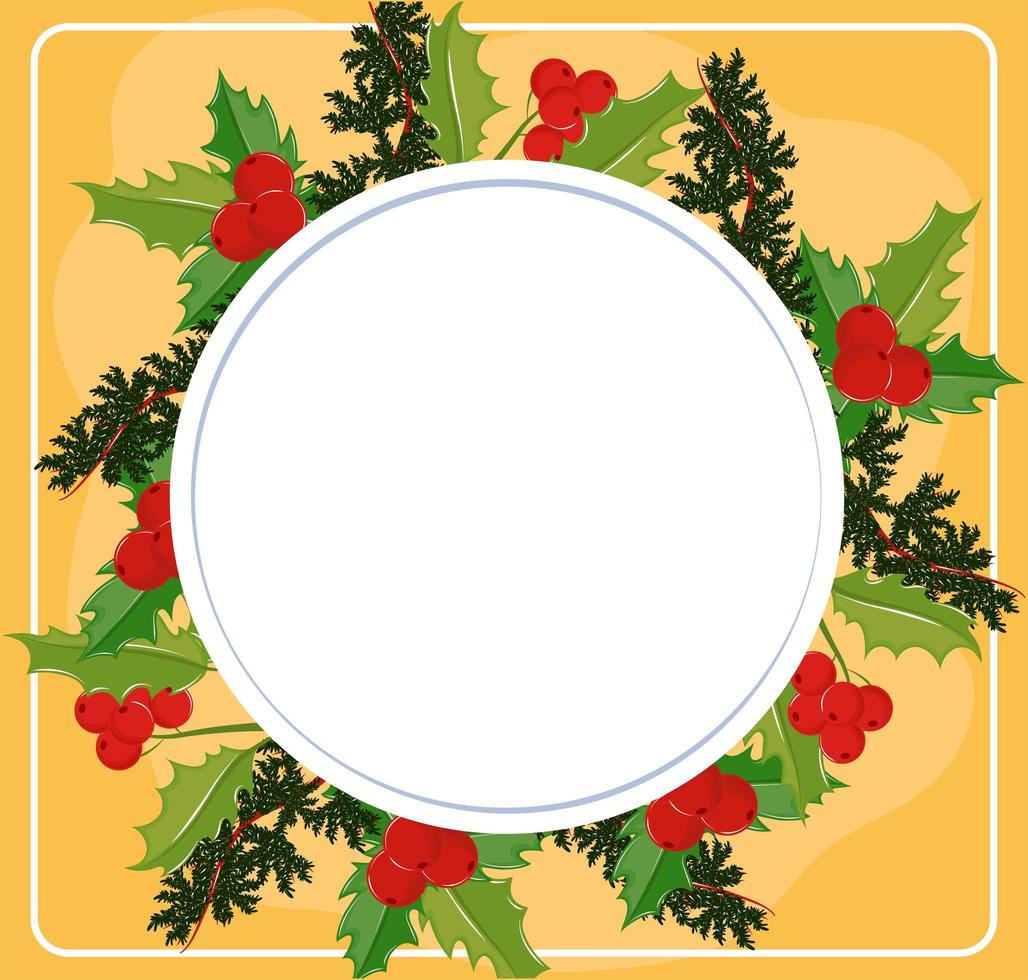 mistletoe decoration label vector