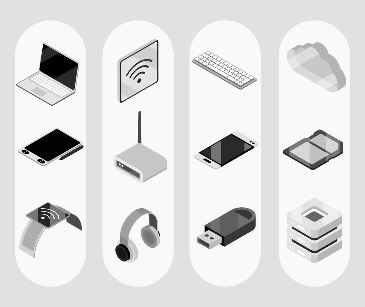 set of wireless technology vector