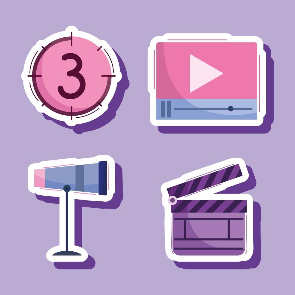 video production stickers vector