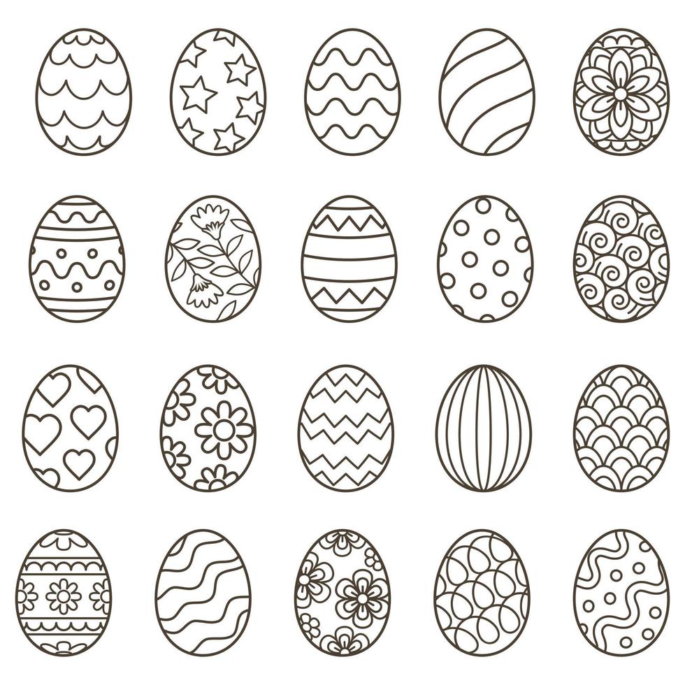 Easter egg drawing line doodle symbol vector