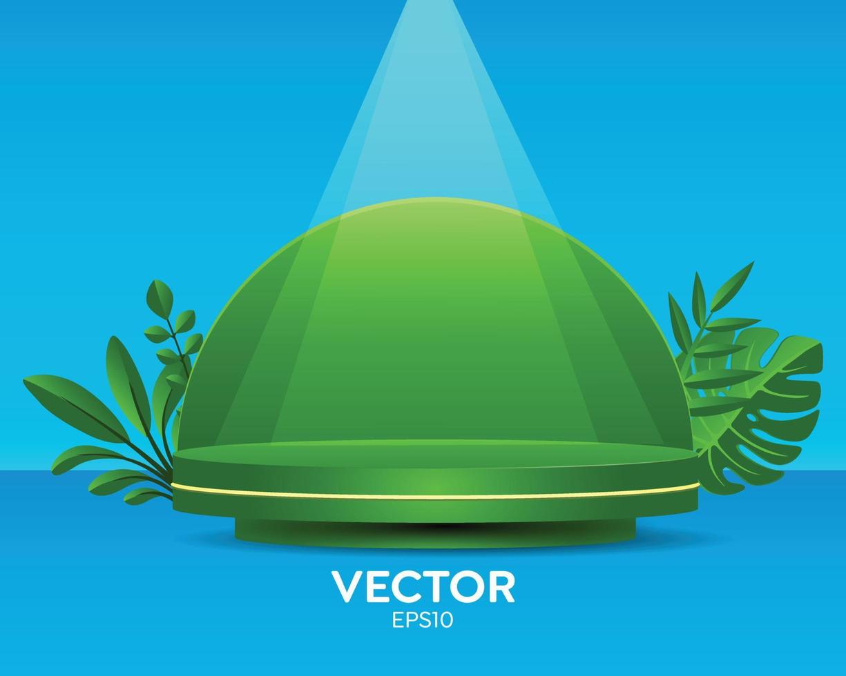 podio árbol verde para negocios vector