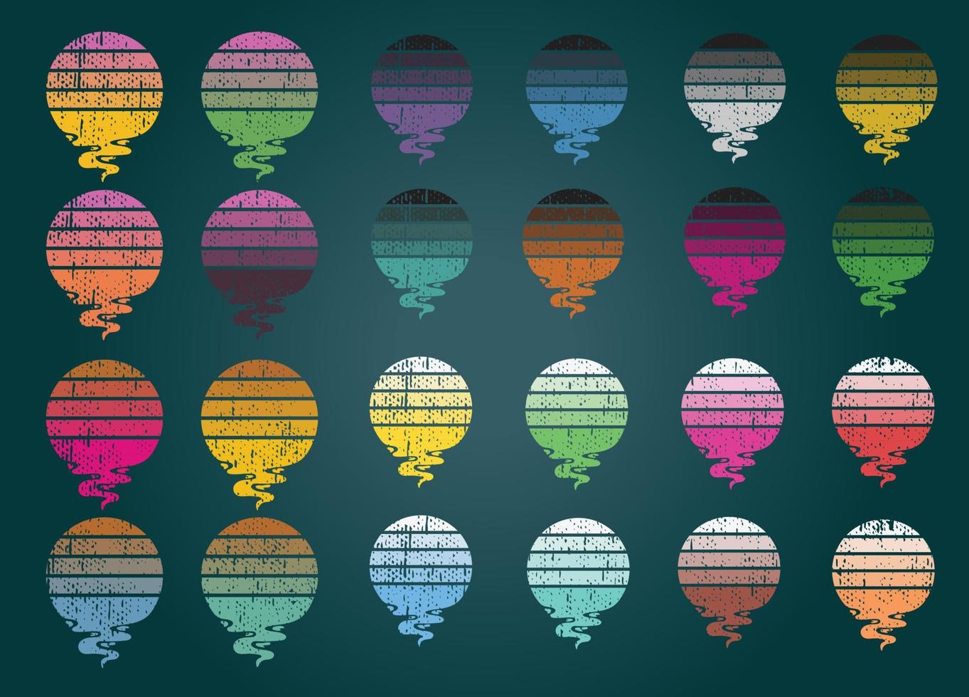 Beach retro vintage sunset summer colors 70s vector